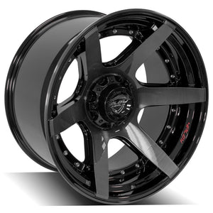 4Play Gen2 4P60 Gloss Black w/ Brushed Face & Tinted Clear 22x12.0 -44 5x127|5x139.7mm 87.1mm - Wheelwiz