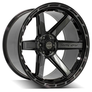 4Play Gen3 4P63 Gloss Black w/ Brushed Face & Tinted Clear 24x12.0 -44 6x139.7|6x135mm 106.1mm - Wheelwiz