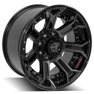 4Play Gen2 4P70 Gloss Black w/ Brushed Face & Tinted Clear 20x10.0 -24 8x180mm 124.1mm - Wheelwiz