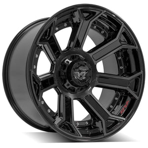 4Play Gen2 4P70 Gloss Black w/ Brushed Face & Tinted Clear 22x12.0 -44 5x127|5x139.7mm 87.1mm - Wheelwiz