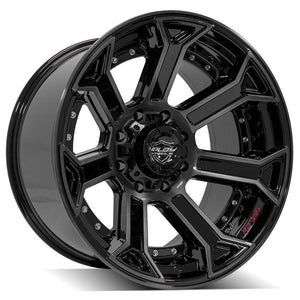 4Play Gen2 4P70 Gloss Black w/ Brushed Face & Tinted Clear 22x12.0 -44 8x170mm 124.9mm - Wheelwiz
