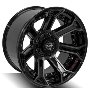 4Play Gen2 4P70 Gloss Black w/ Brushed Face & Tinted Clear 22x12.0 -44 8x170mm 124.9mm - Wheelwiz