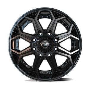 4Play Gen2 4P80R Gloss Black w/ Brushed Face & Tinted Clear 20x9.0 0 8x165.1mm 124.9mm - Wheelwiz