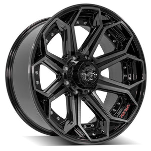 4Play Gen2 4P80R Gloss Black w/ Brushed Face & Tinted Clear 22x10.0 -24 8x170mm 124.9mm - Wheelwiz