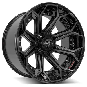 4Play Gen2 4P80R Gloss Black w/ Brushed Face & Tinted Clear 22x12.0 -44 5x127|5x139.7mm 87.1mm - Wheelwiz