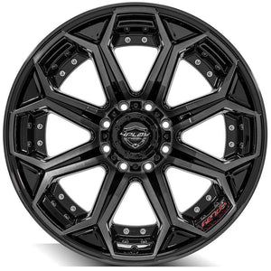 4Play Gen2 4P80R Gloss Black w/ Brushed Face & Tinted Clear 22x12.0 -44 8x180mm 124.1mm - Wheelwiz