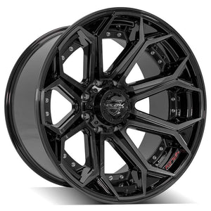 4Play Gen2 4P80R Gloss Black w/ Brushed Face & Tinted Clear 22x12.0 -44 8x165.1mm 124.9mm - Wheelwiz