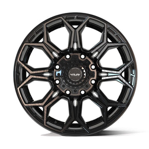 4Play Gen3 4P83 Gloss Black w/ Brushed Face & Tinted Clear 20x9.0 0 8x180mm 124.9mm - Wheelwiz