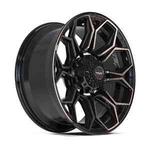 4Play Gen3 4P83 Gloss Black w/ Brushed Face & Tinted Clear 20x9.0 0 8x180mm 124.9mm - Wheelwiz