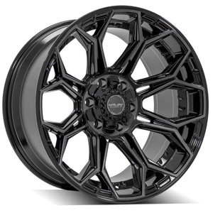 4Play Gen3 4P83 Gloss Black w/ Brushed Face & Tinted Clear 20x10.0 -18 6x139.7|6x135mm 106.1mm - Wheelwiz