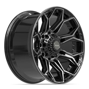 4Play 4P83 Gloss Black Brushed with Tinted Clear 20x10 -18 8x170|N/Amm 124.9mm - Wheelwiz