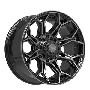 4Play 4P83 Gloss Black Brushed with Tinted Clear 20x10 -18 8x165.1|N/Amm 124.9mm - Wheelwiz