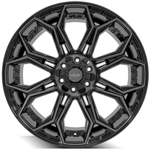 4Play Gen3 4P83 Gloss Black w/ Brushed Face & Tinted Clear 22x10.0 -18 6x139.7|6x135mm 106.1mm