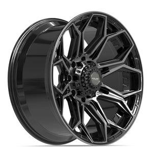 4Play 4P83 Gloss Black Brushed with Tinted Clear 22x10 -18 8x165.1|N/Amm 124.9mm - Wheelwiz