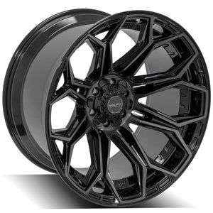 4Play Gen3 4P83 Gloss Black w/ Brushed Face & Tinted Clear 22x12.0 -44 6x139.7|6x135mm 106.1mm - Wheelwiz