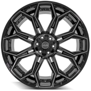 4Play Gen3 4P83 Gloss Black w/ Brushed Face & Tinted Clear 24x12.0 -44 6x139.7|6x135mm 106.1mm - Wheelwiz