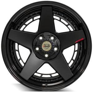 4Play Forged Series 4PF5 Matte Black Center w/ Gloss Black Barrel 20x9.0 0 5x150mm 110.1mm
