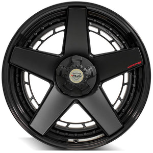 4Play Forged Series 4PF5 Matte Black Center w/ Gloss Black Barrel 22x10.0 -18 5x127|5x139.7mm 87.1mm