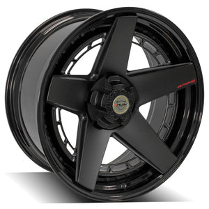 4Play Forged Series 4PF5 Matte Black Center w/ Gloss Black Barrel 22x10.0 -18 5x127|5x139.7mm 87.1mm