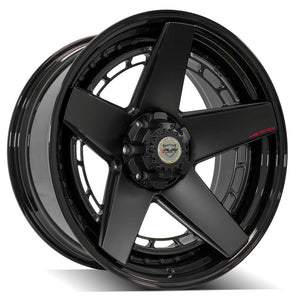 4Play Forged Series 4PF5 Matte Black Center w/ Gloss Black Barrel 22x10.0 -18 6x135|6x139.7mm 106.1mm