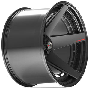 4Play Forged Series 4PF5 Matte Black Center w/ Gloss Black Barrel 24x14.0 -76 5x127|5x139.7mm 87.1mm