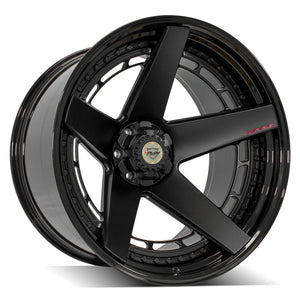 4Play Forged Series 4PF5 Matte Black Center w/ Gloss Black Barrel 24x14.0 -76 6x135|6x139.7mm 106.1mm