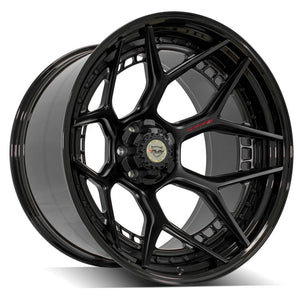 4Play Forged Series 4PF6 Matte Black Center w/ Gloss Black Barrel 24x14.0 -76 6x135|6x139.7mm 106.1mm