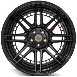 4Play Forged Series 4PF8 Matte Black Center w/ Gloss Black Barrel 22x10.0 -18 5x127|5x139.7mm 87.1mm - Wheelwiz