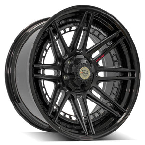 4Play Forged Series 4PF8 Matte Black Center w/ Gloss Black Barrel 22x10.0 -18 5x127|5x139.7mm 87.1mm - Wheelwiz