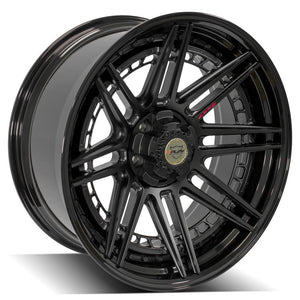 4Play Forged Series 4PF8 Matte Black Center w/ Gloss Black Barrel 22x10.0 -18 5x127|5x139.7mm 87.1mm - Wheelwiz