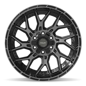 4Play 4PL28 Gloss Black Brushed with Tinted Clear 20x10 -18 6x135|6x139.7mm 106.1mm - Wheelwiz