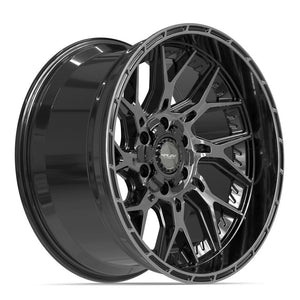 4Play 4PL28 Gloss Black Brushed with Tinted Clear 20x10 -18 6x135|6x139.7mm 106.1mm - Wheelwiz