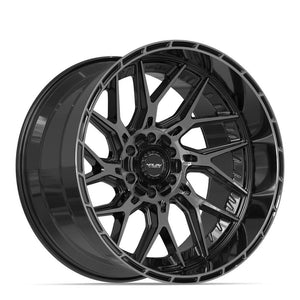 4Play 4PL28 Gloss Black Brushed with Tinted Clear 22x12 -44 6x135|6x139.7mm 106.1mm - Wheelwiz