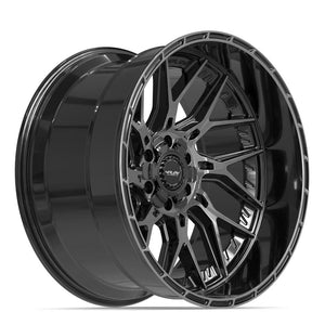 4Play 4PL28 Gloss Black Brushed with Tinted Clear 22x12 -44 6x135|6x139.7mm 106.1mm - Wheelwiz