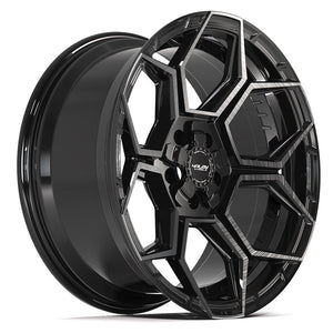 4Play 4PS26 Gloss Black Brushed with Tinted Clear 20x9 -6 5x127|5x139.7mm 87.1mm - Wheelwiz