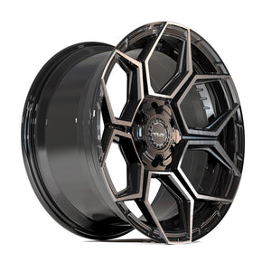4Play Sport2.0 4PS26 Gloss Black w/ Brushed Face & Tinted Clear 20x9.0 -6 6x139.7|6x135mm 106.1mm