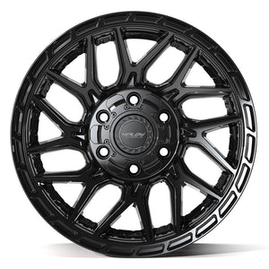 4Play 4PS28 Gloss Black Brushed with Tinted Clear 17x9 +18 6x135|6x139.7mm 106.1mm - Wheelwiz