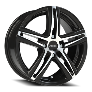 Vision Wheel 640 Gloss Black Machined Face 15x6.5 +38 4x100mm 73.1mm - Wheelwiz