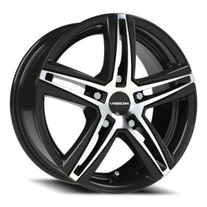 Vision Wheel 640 Gloss Black Machined Face 15x6.5 +38 5x114.3mm 73.1mm - Wheelwiz