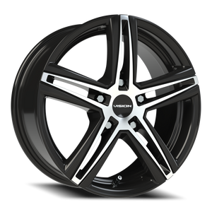 Vision Wheel 640 Gloss Black Machined Face 16x7 +38 5x100mm 73.1mm - Wheelwiz