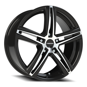 Vision Wheel 640 Gloss Black Machined Face 17x7.5 +40 5x110mm 73.1mm - Wheelwiz