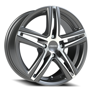 Vision Wheel 640 Gunmetal Machined Face 15x6.5 +38 4x100mm 73.1mm - Wheelwiz