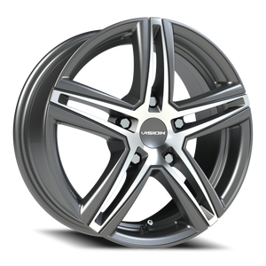 Vision Wheel 640 Gunmetal Machined Face 15x6.5 +38 5x100mm 73.1mm - Wheelwiz