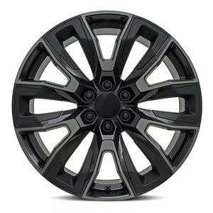 Factory Reproductions FR 207 Gloss Black Machine Face W/Dark Tint And Satin Black Inserts 24x10 +31 6x139.7mm 78.1mm - Wheelwiz
