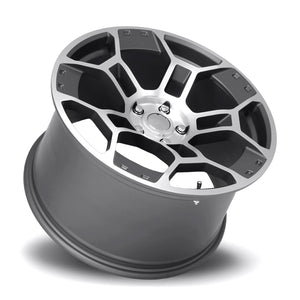 Factory Reproductions FR 701F Satin Gunmental Machine Face 19x10 +35 5x114.3mm 70.5mm