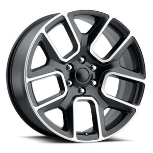 Factory Reproductions FR 76 Satin Black Machine Face 22x9 +15 6x139.7mm 77.8mm