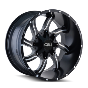 Cali Off-road TWISTED Satin black milled 20x12 -44 8x180mm 124.1mm - WheelWiz