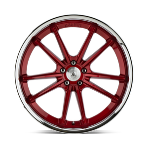 Asanti Black ABL-23 SIGMA Candy Red W/ Chrome Lip 20x9 +15 5x115mm 72.6mm - Wheelwiz