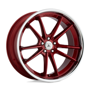 Asanti Black ABL-23 SIGMA Candy Red W/ Chrome Lip 20x9 +15 5x115mm 72.6mm - Wheelwiz