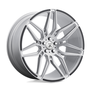Asanti Black ABL-11 SIRIUS Brushed Silver Carbon Fiber Insert 20x8.5 +38 5x112mm 72.6mm - WheelWiz